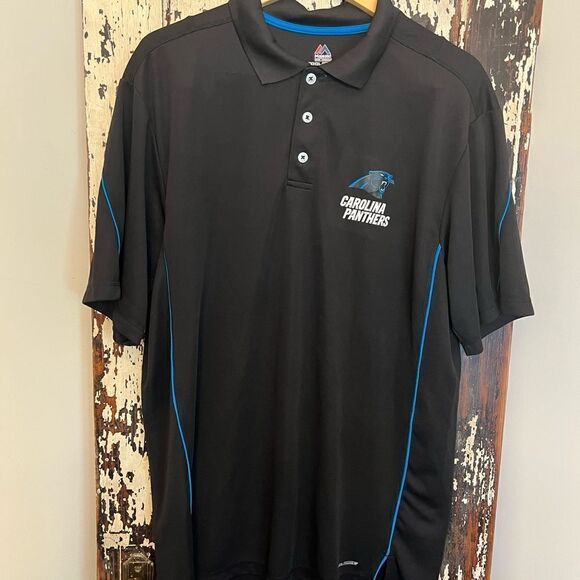 EUC Men’s Cool Base Majestic Carolina Panthers Polo. Size XL. - Picture 1 of 7